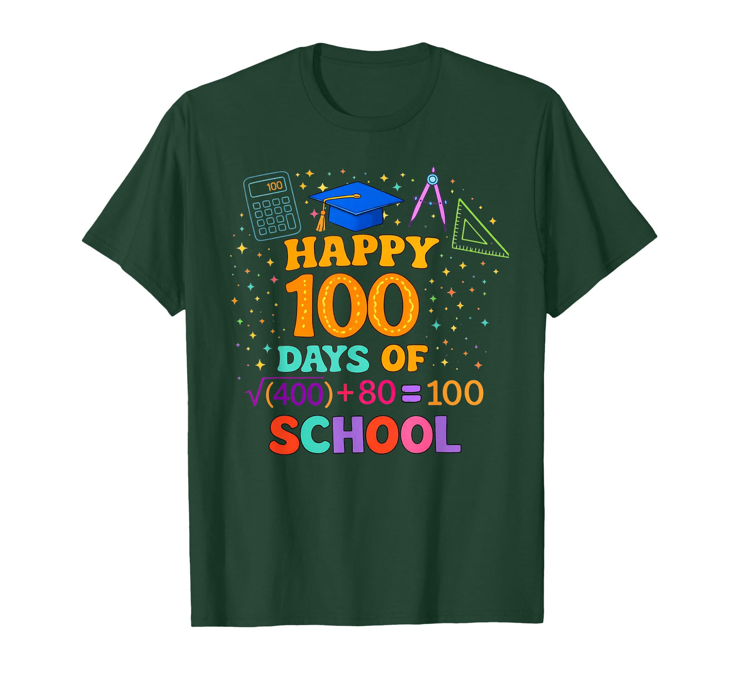 100th Day of School Teacher 100 Days Math Formula T-Shirt