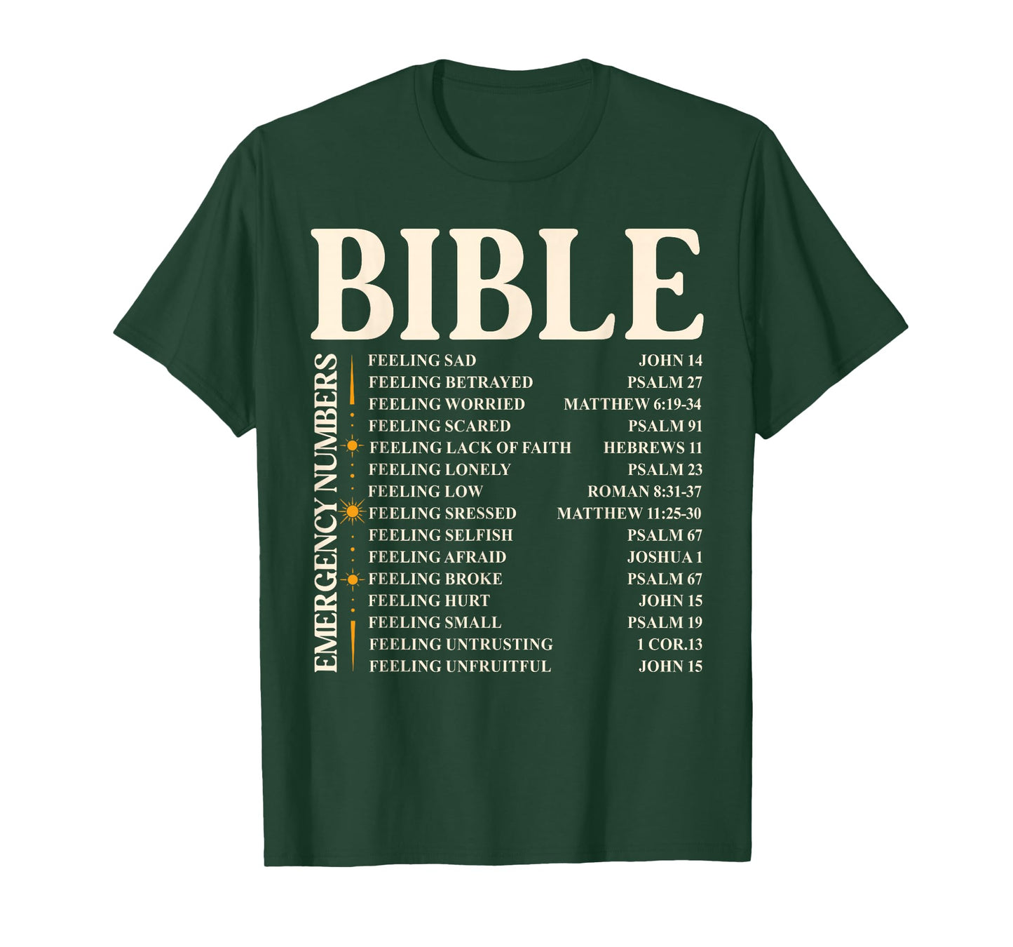 Bible Emergency Numbers - Funny Christian Bible & Jesus T-Shirt