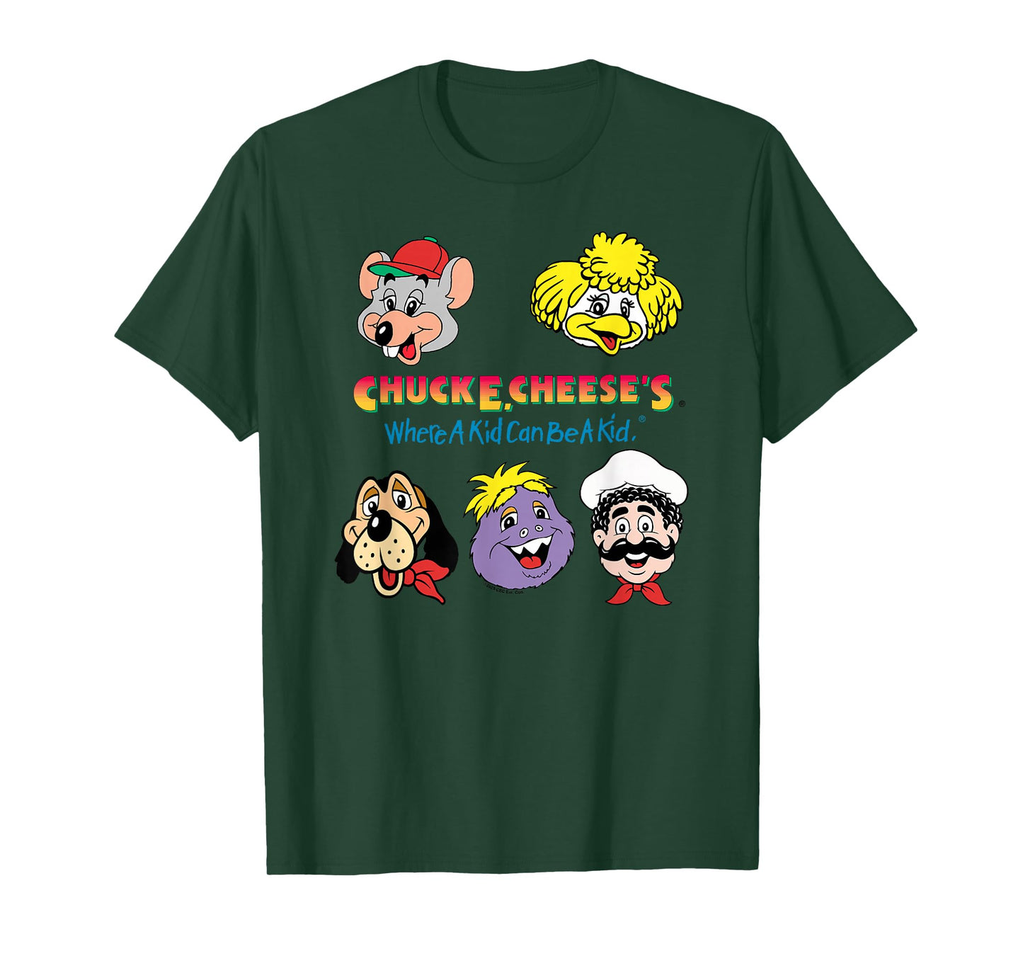 Chuck E. Cheese's Where A Kid Can Be A Kid Friendly Faces T-Shirt