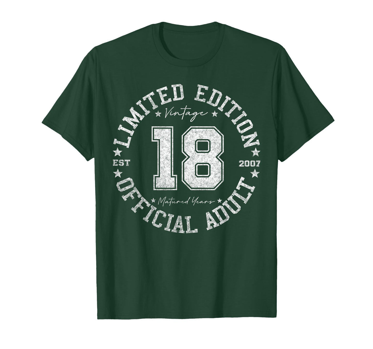 Official Adult 18 Year Old Gifts Vintage 2007 18th Birthday T-Shirt