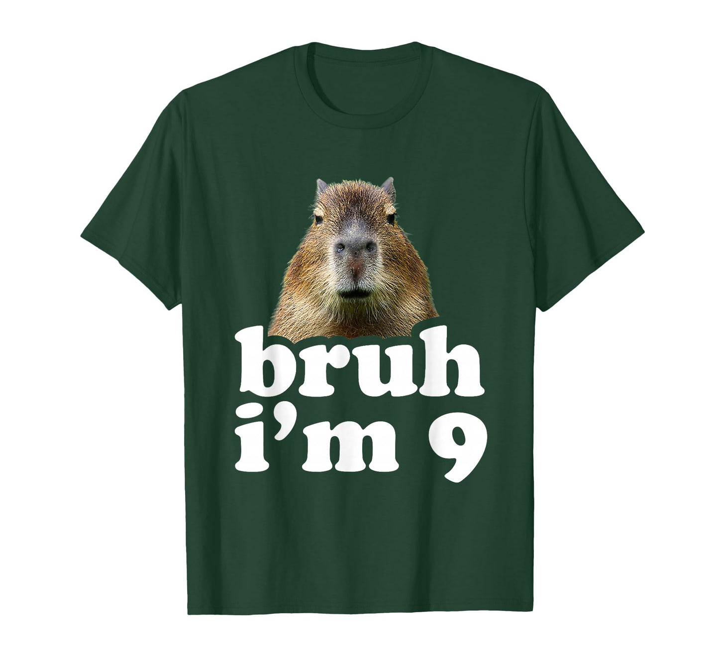 Bruh I'm 9 Year Old Capybara 9th Birthday Capybara T-Shirt