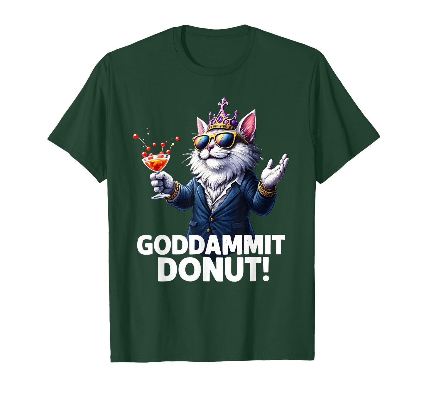 Donut Princess Cat Meme Fantasy Kawaii Funny Cartoon Style T-Shirt