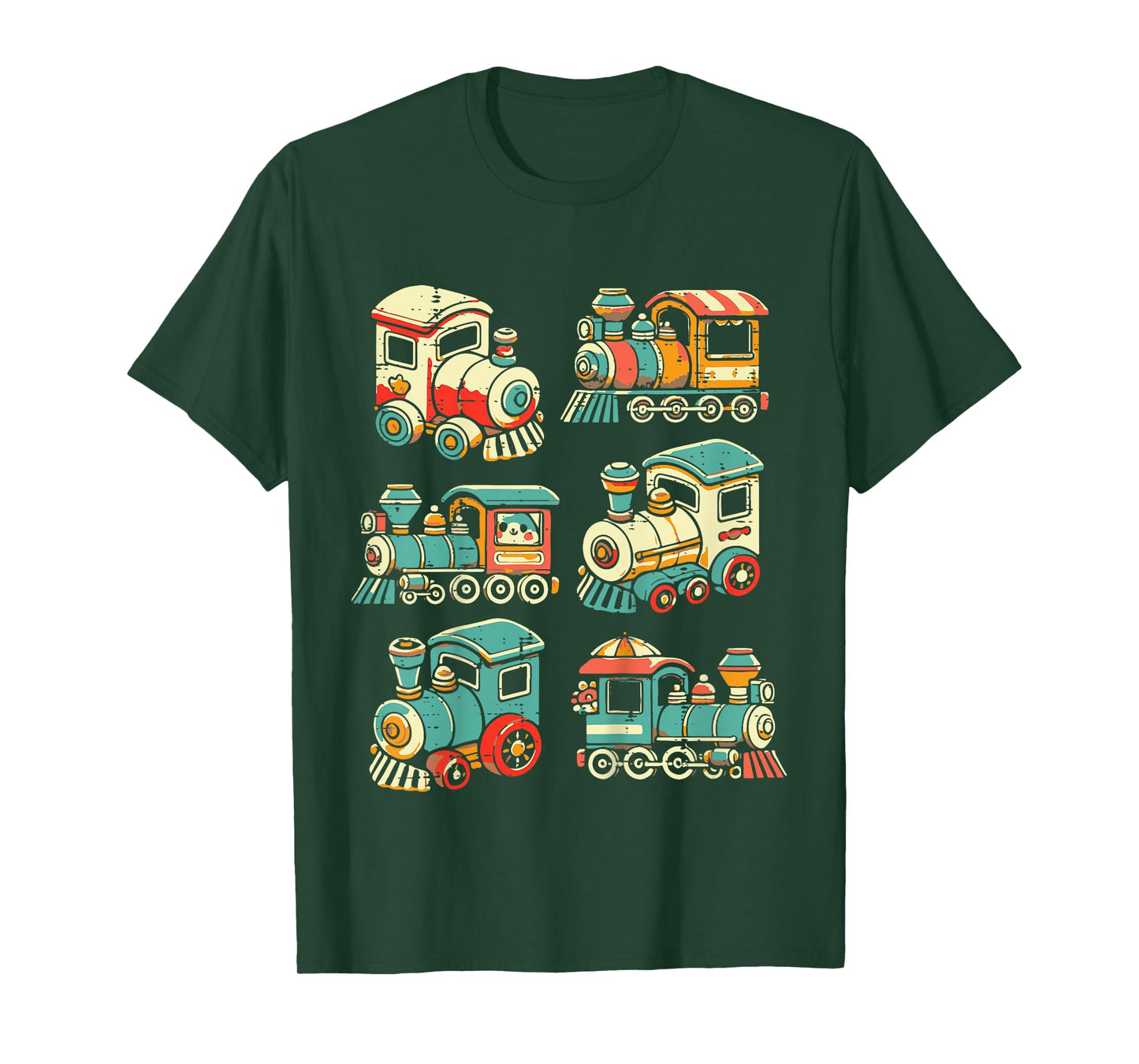 Kids Train Engines Cute Locomotive Railfan Boys Kids Toddler Men T-Shirt