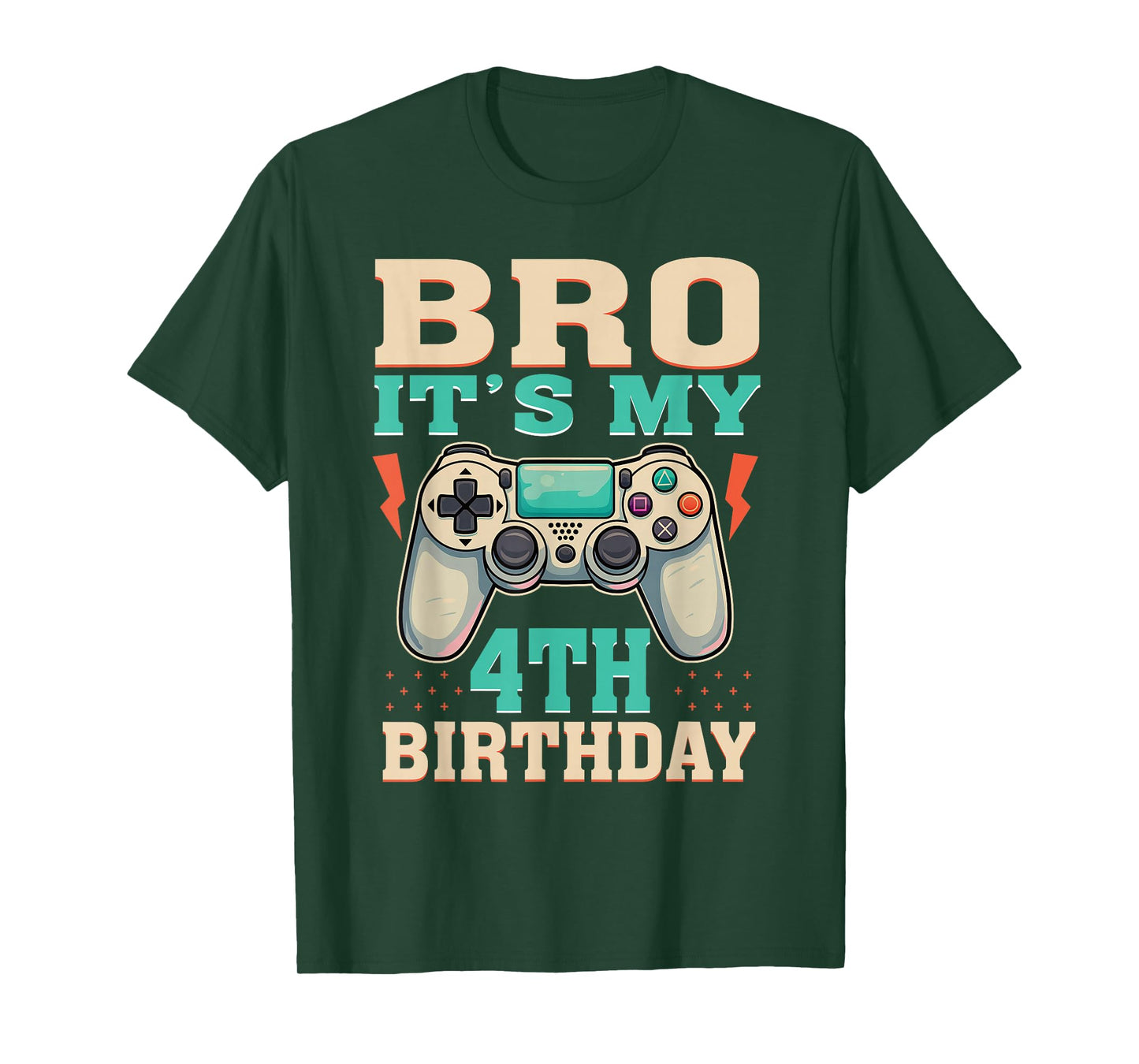 Bro It's My 4th Birthday 4 Year Old Video Game Theme T-Shirt