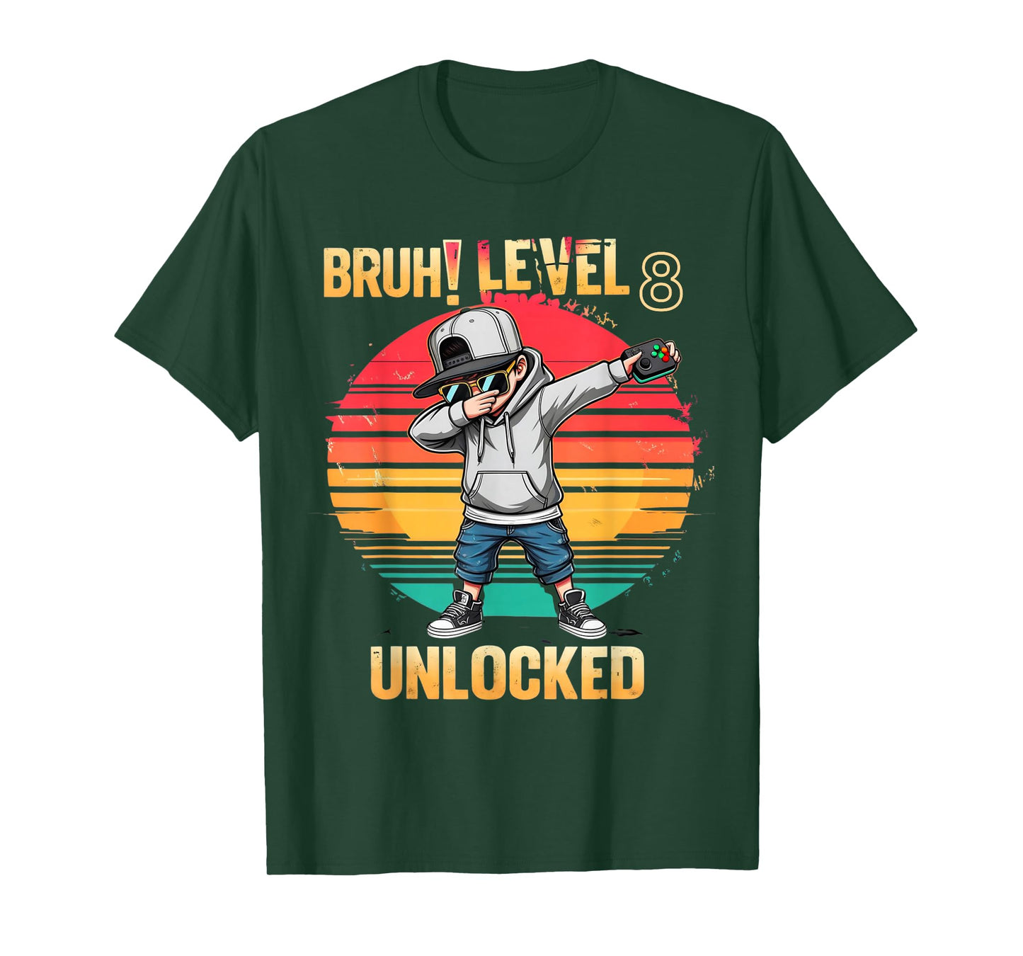 Awesome 8th Birthday Video Game Bruh Level Unlocked T-Shirt