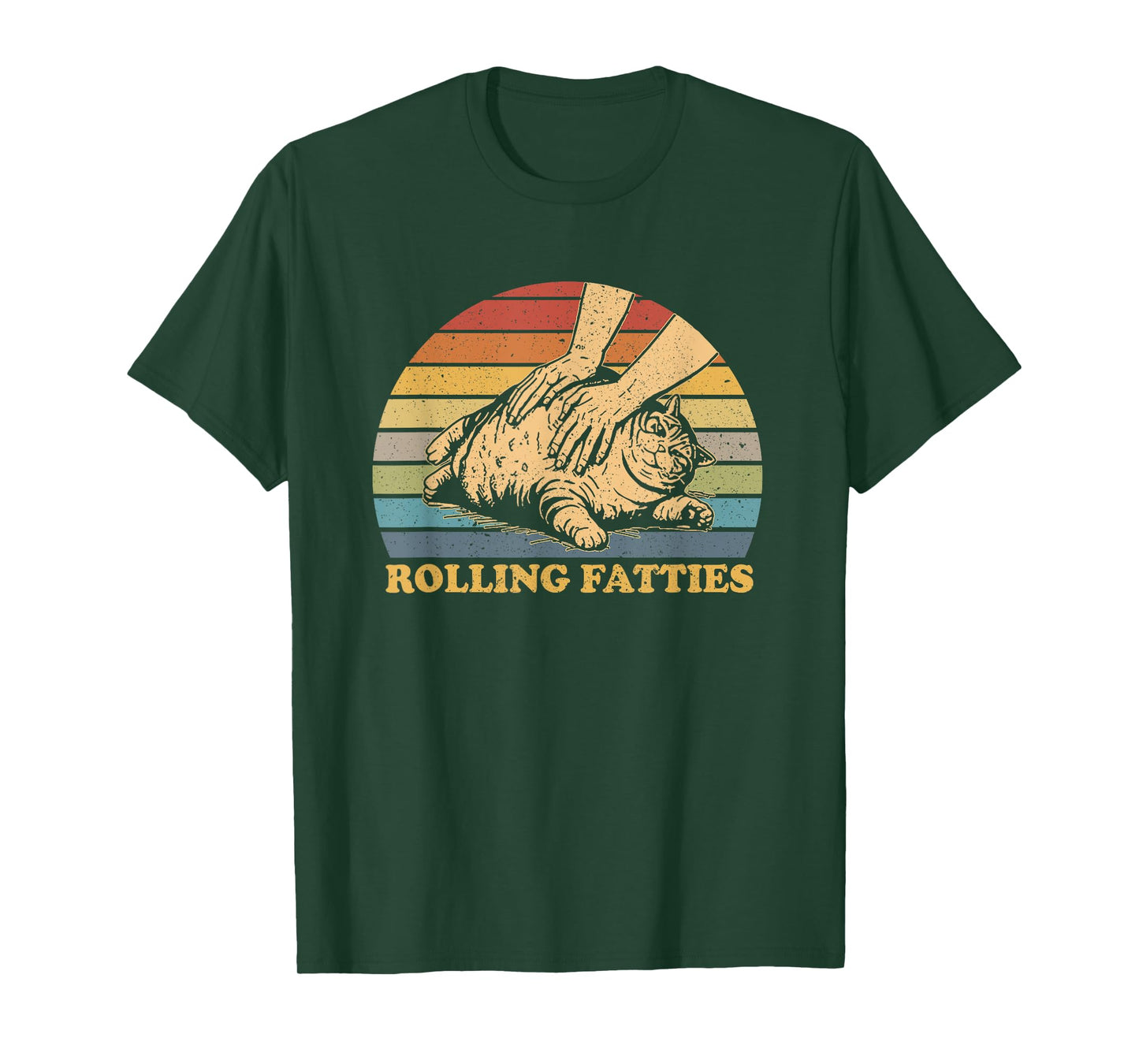 Cat Rolling Fatties Funny Vintage T-Shirt