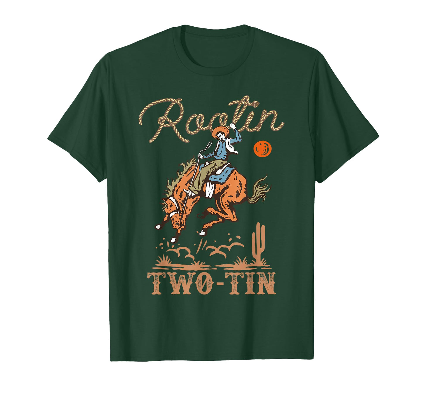 Rootin Two-tin It's My 2nd Birthday Cowboy Rodeo 2 Years Old T-Shirt