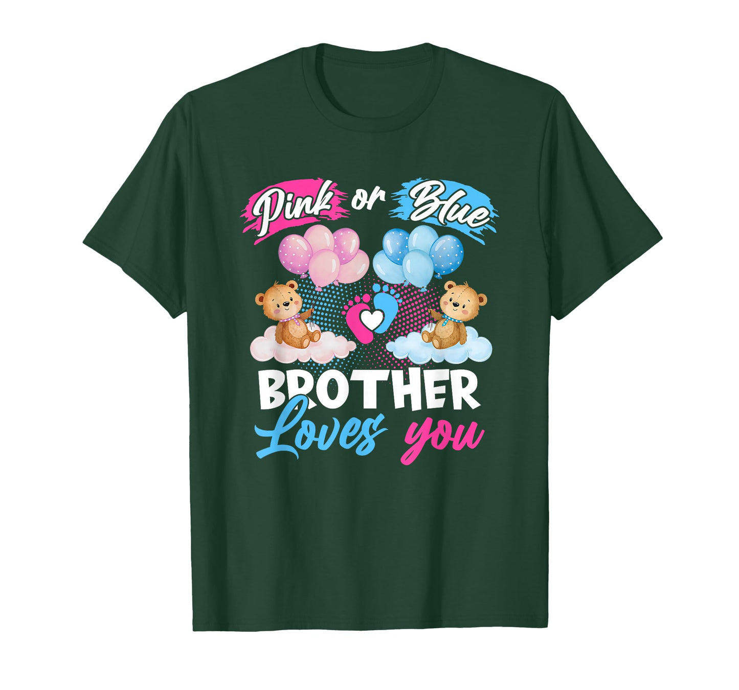 Bears Pink Or Blue Brother Loves You Gender Reveal T-Shirt