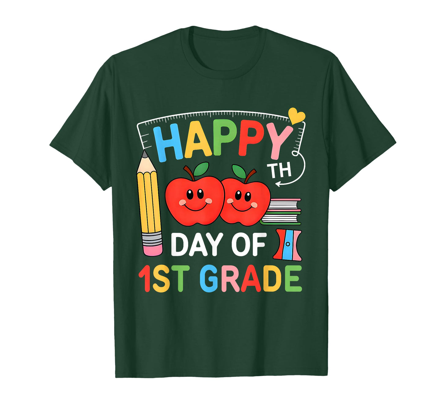Happy 100th Day of 1st Grade 100 Days Smarter Boys Girls Kid T-Shirt