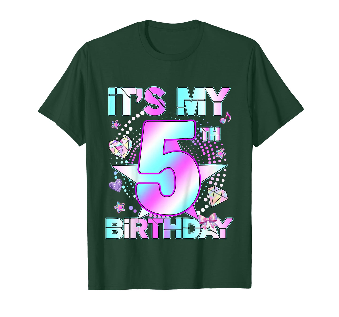 5 Years Old Birthday Kpop Kids Toddler 5th Birthday Girl T-Shirt