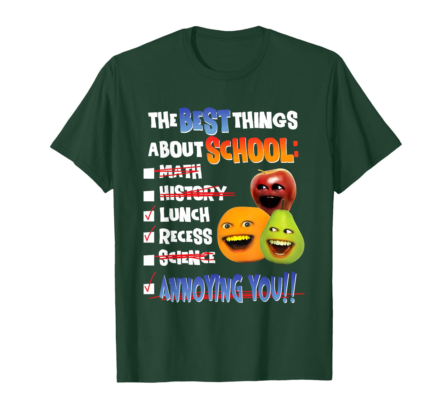 The Best Things About School Math History Lunch Recess T-Shirt