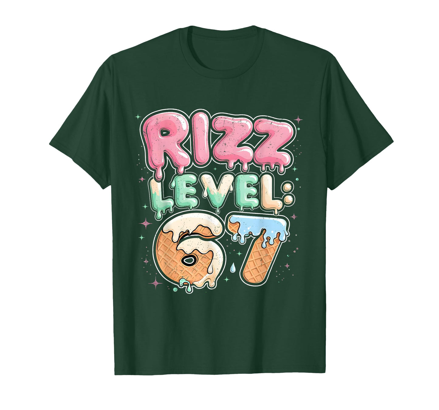 67 Ice Cream Drip Cool Meme Six Seven Gen Alpha Slang T-Shirt