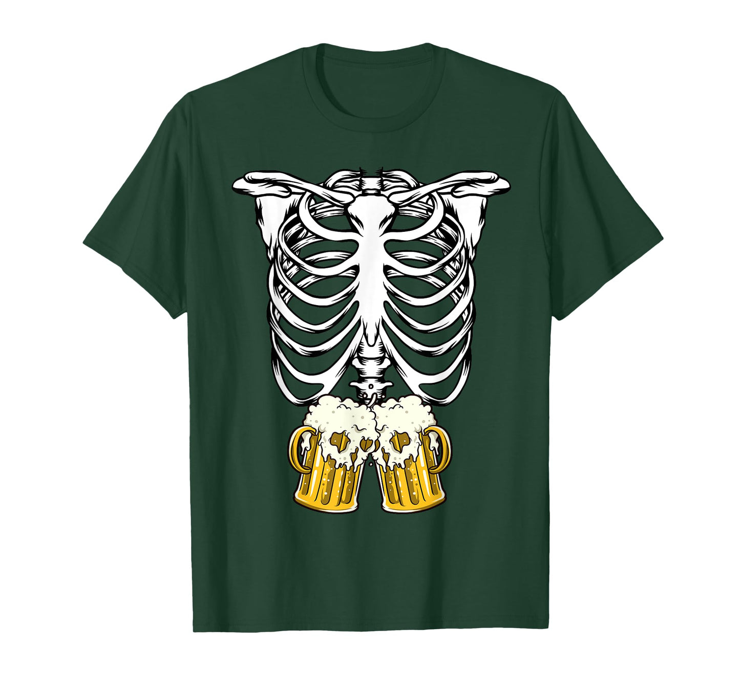 Skeleton Pregnancy Belly Of Beer X-ray Halloween Costume T-Shirt