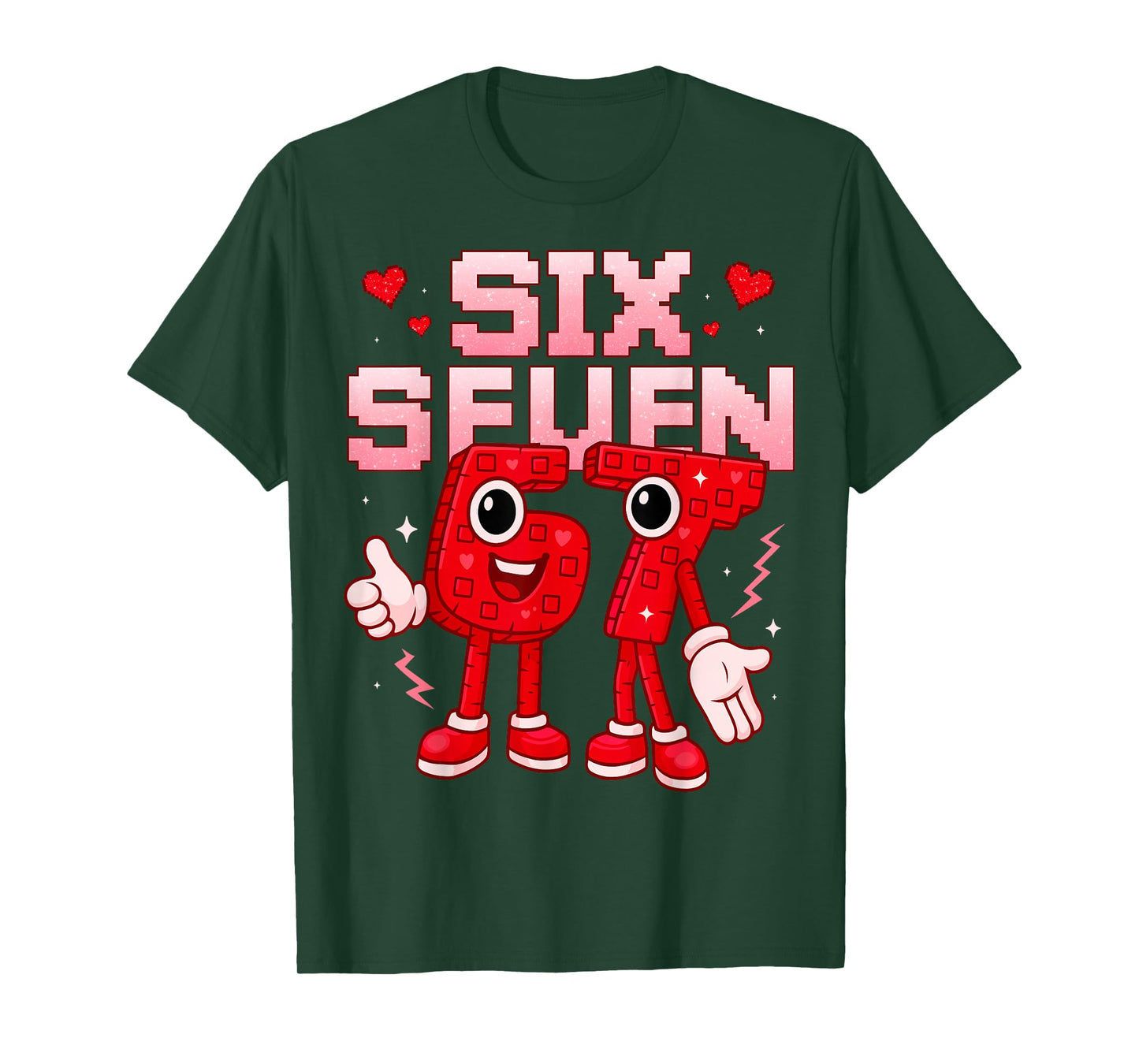 67 Six Seven for Kids Boys Youth Womens Adult Valentines Day T-Shirt