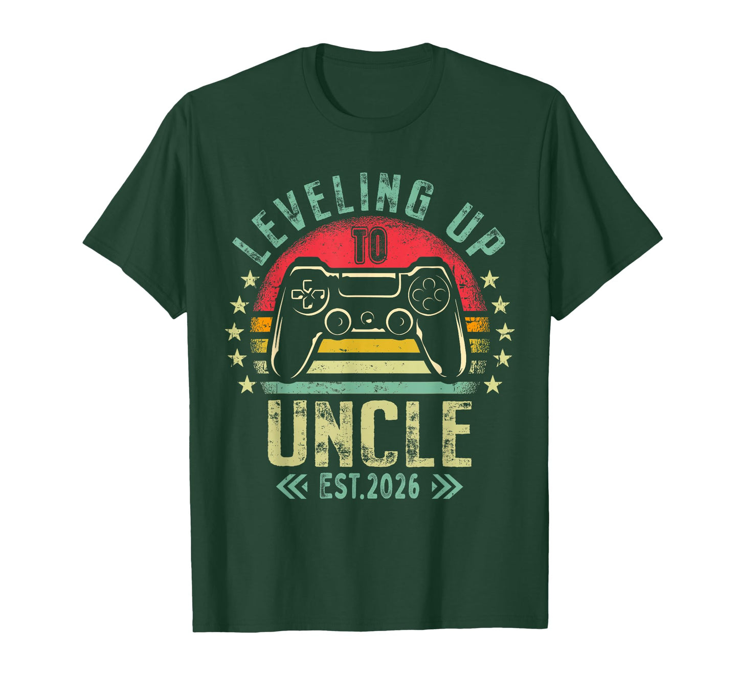 Leveling up to Uncle 2026 Funny Gamer Soon to Be Uncle T-Shirt