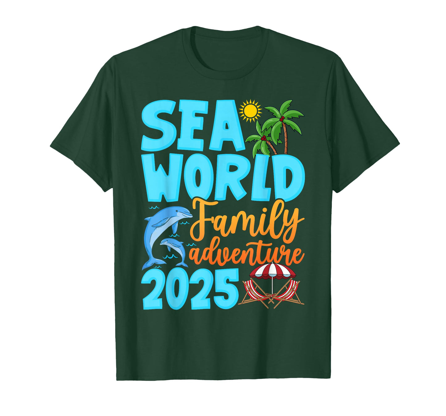 Sea World Dolphin Family Adventure Trip 2025 Spring Break T-Shirt