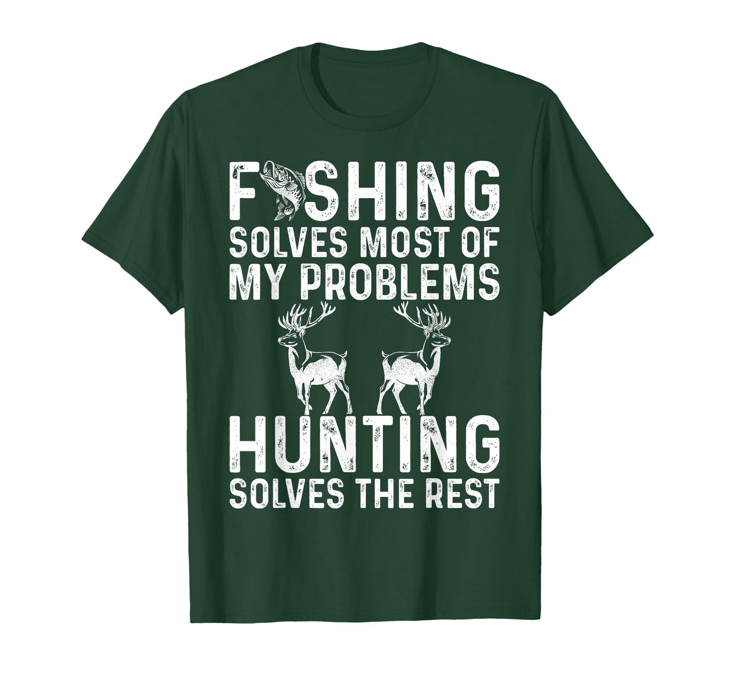 Fishing & Hunting Solve My Problems Funny T-Shirt