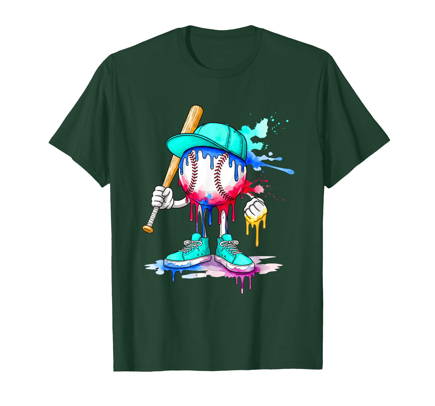 Ice Cream Drip Baseball Spots Baseball Drip for Girls Boys T-Shirt
