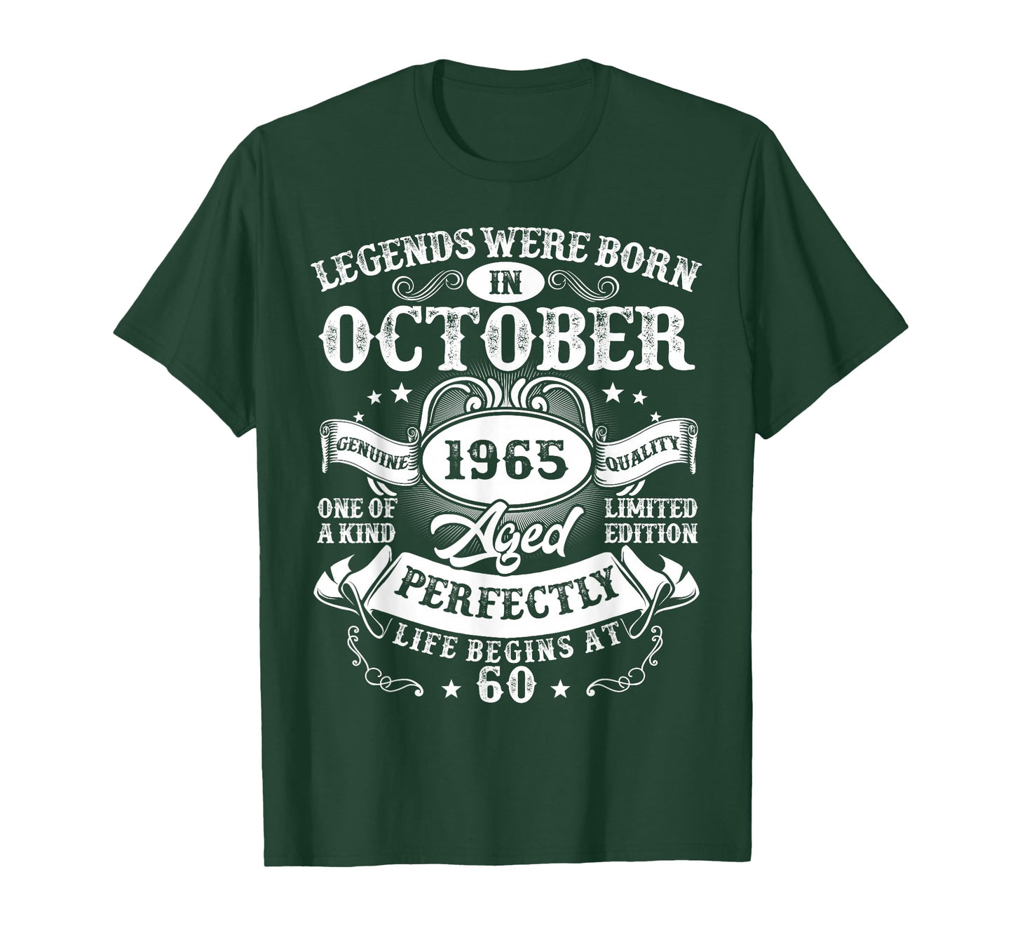 Legends Were Born in October 1965 Vintage 60th Birthday Men T-Shirt