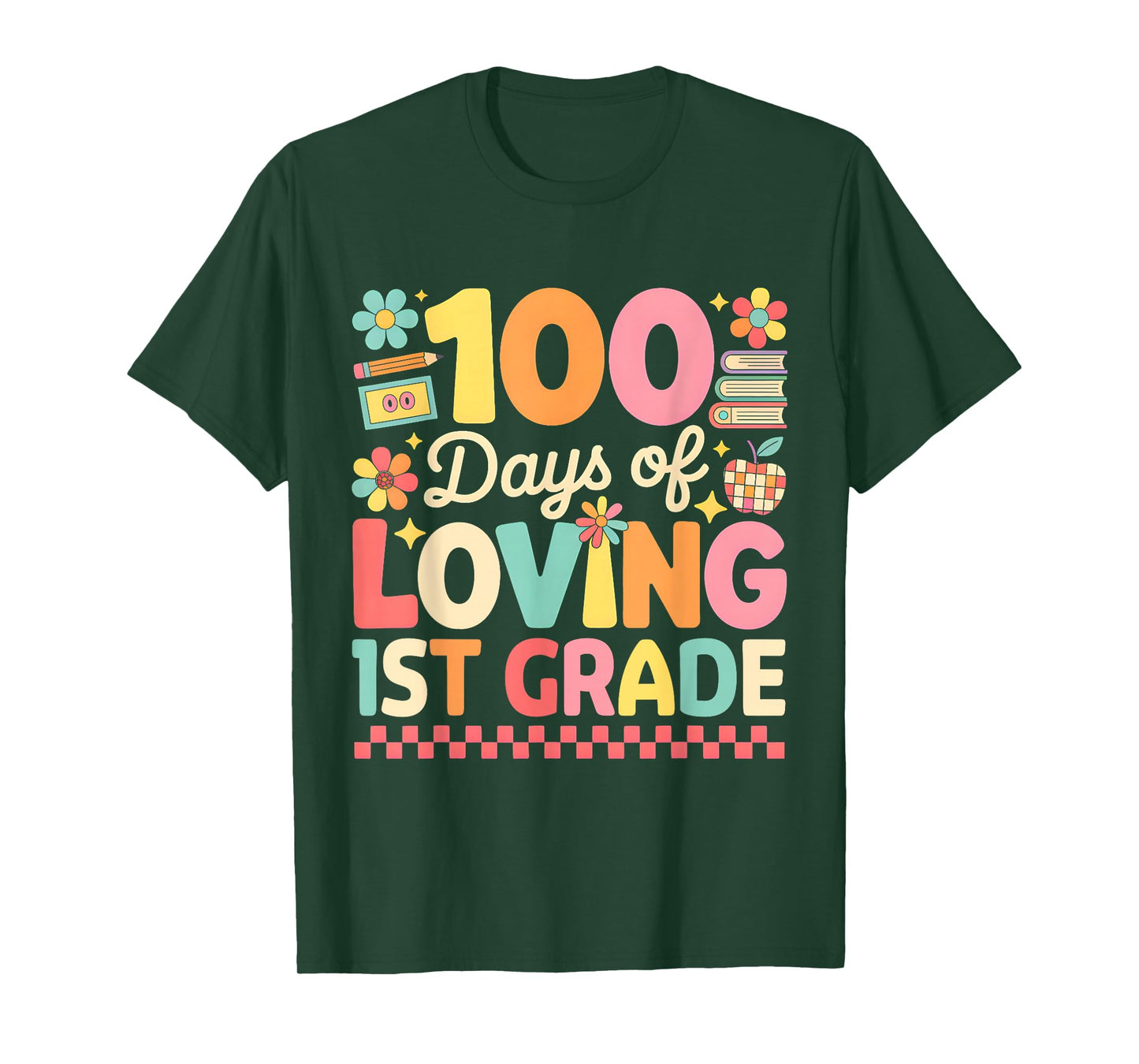 100 Days of Loving 1st Grade Groovy 100th Day Teachers Kids T-Shirt