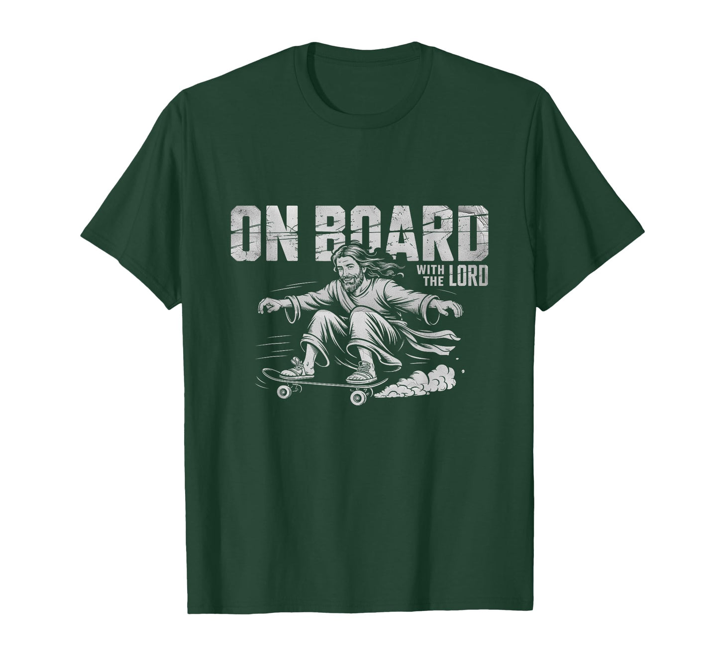 On Board with a Lord Jesus Sport Skateboarding Skateboard T-Shirt