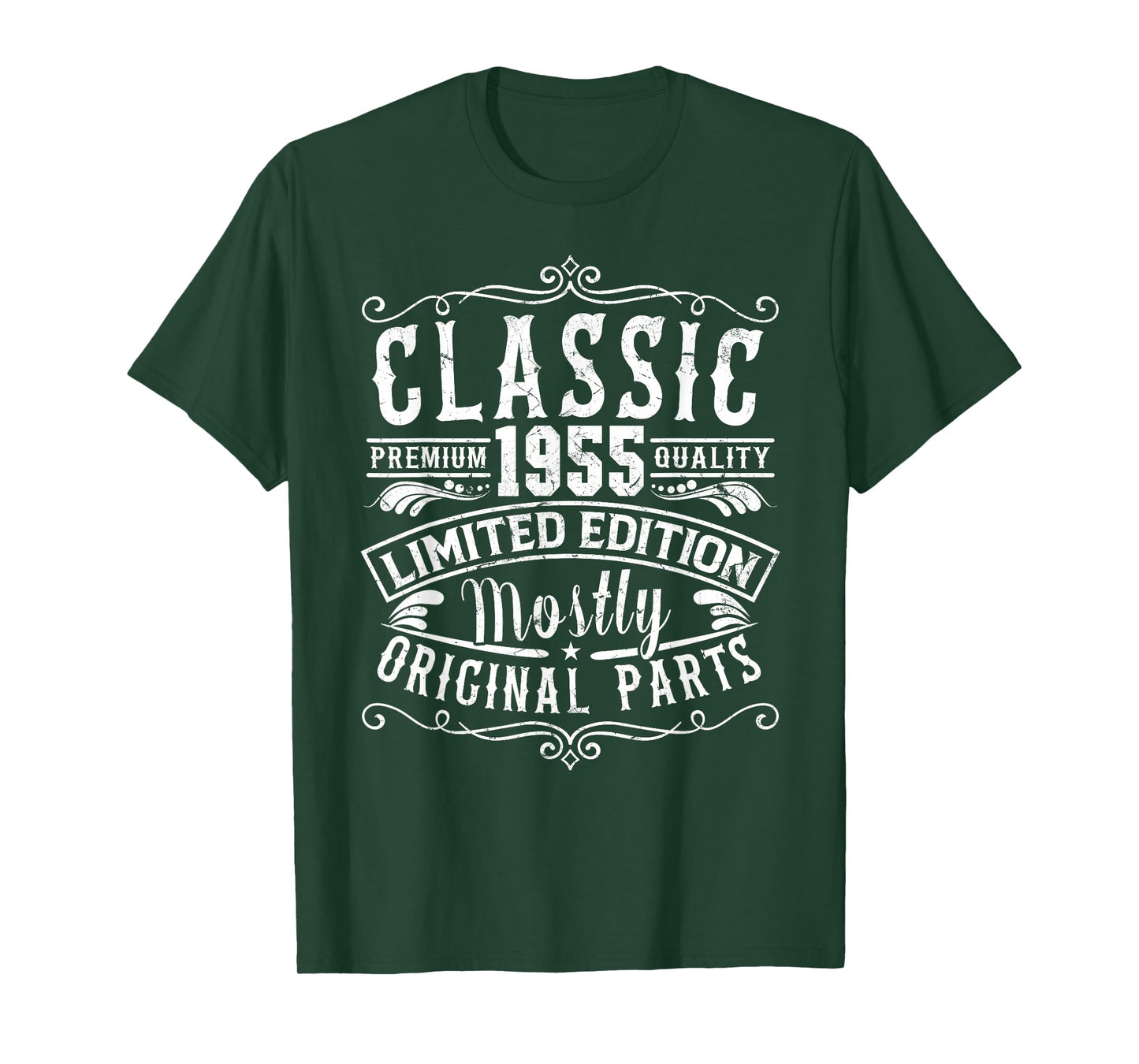 Born In 1955 Classic Mostly Original Parts Funny Birthday T-Shirt