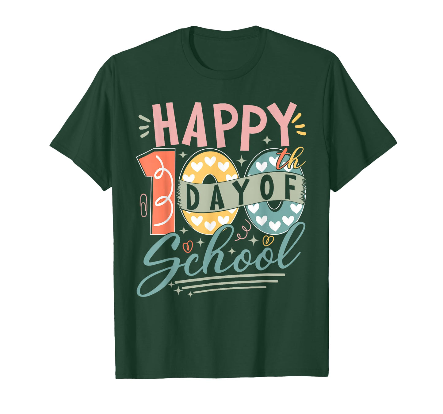 Groovy Happy 100th Day of Shool 100 Days Teachers Girls Kids T-Shirt