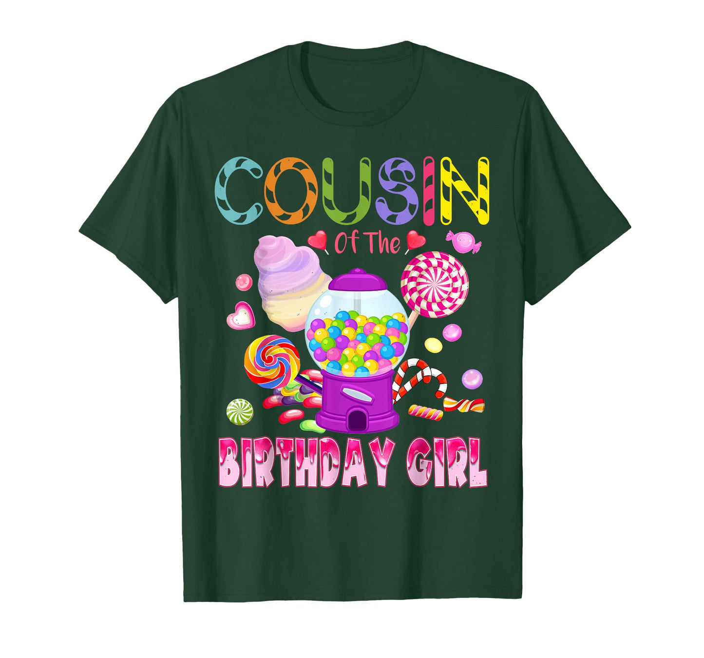 Cousin Of The Birthday Gifts Girl Candyland Candy Birthday T-Shirt