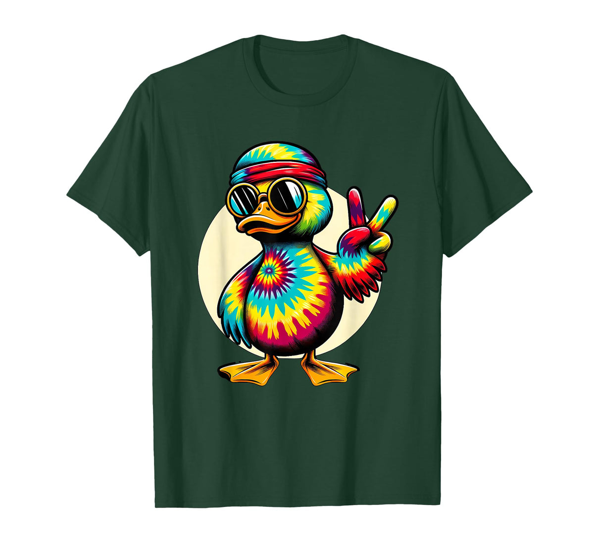 Peace Sign Tie Dye Duck T-Shirt