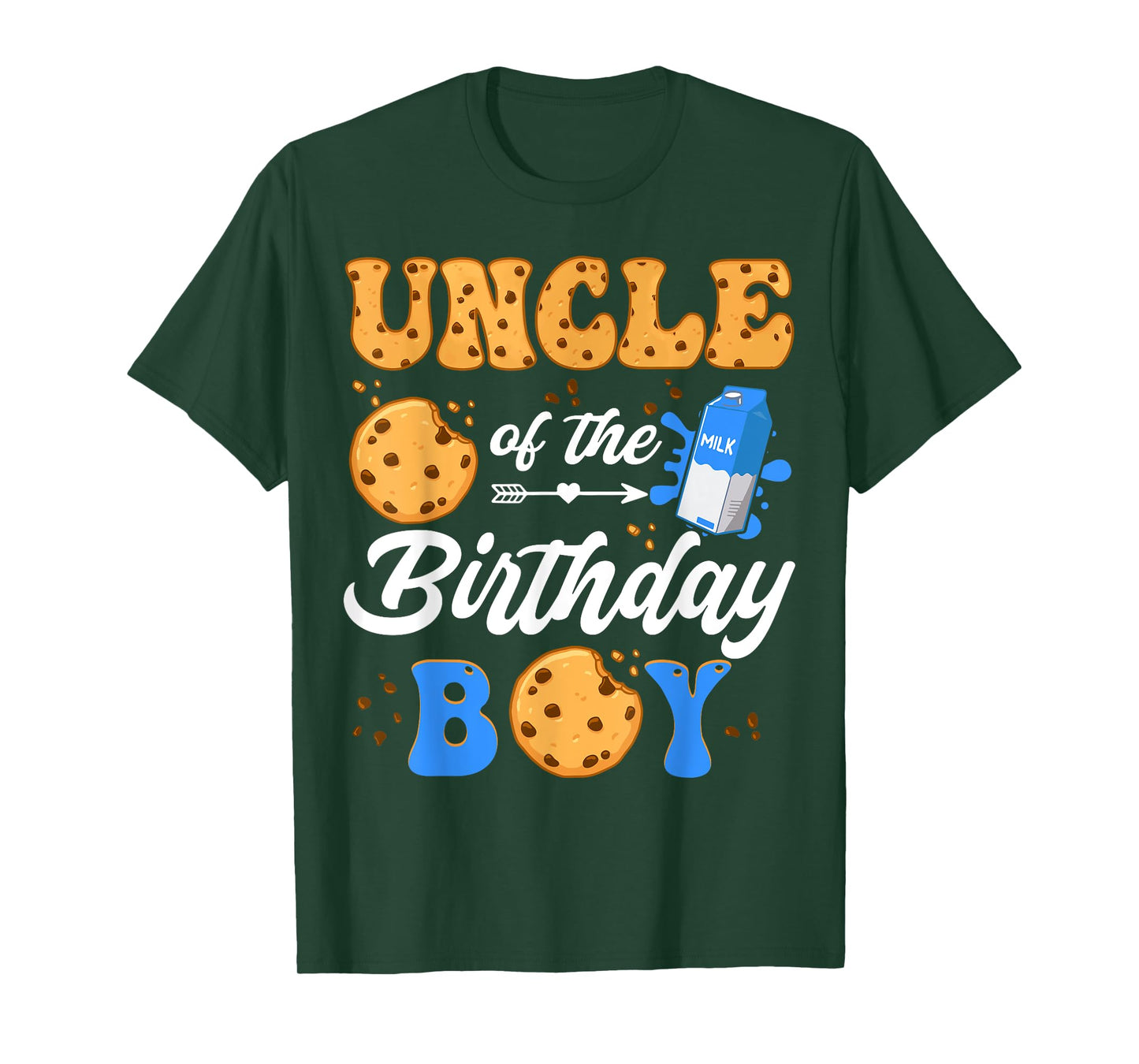 Uncle Of The Birthday Boy Milk And Cookies 1St Birthday T-Shirt