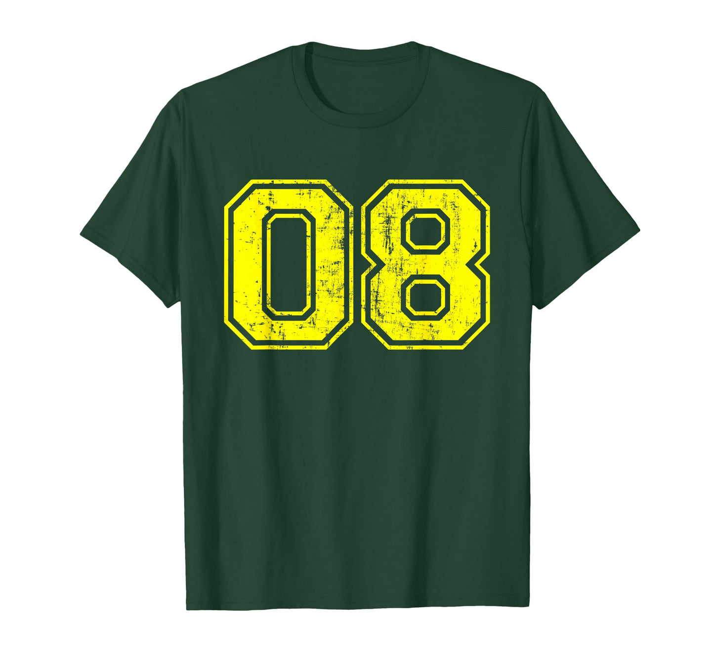Number 08 Eight Varsity Distressed Vintage Sport Team Player T-Shirt