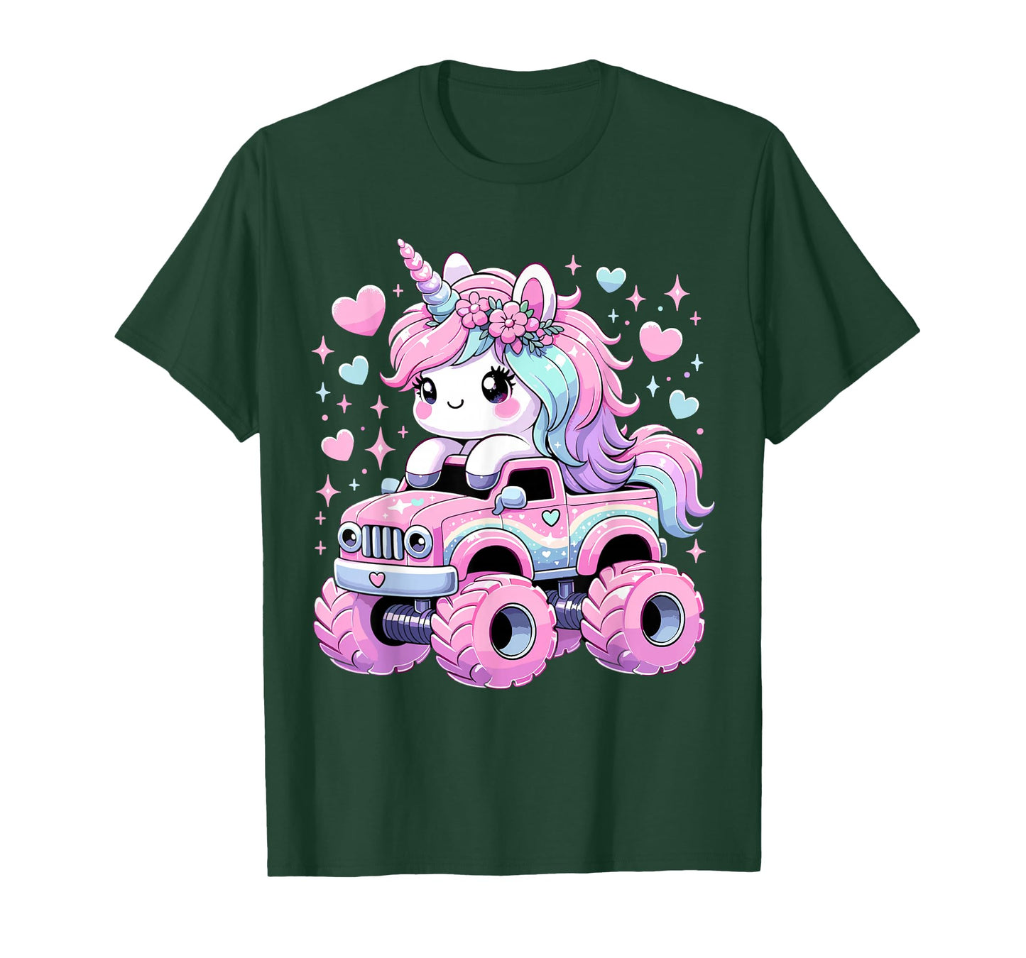 Monster Truck Unicorn Birthday Party Monster Truck Girl T-Shirt