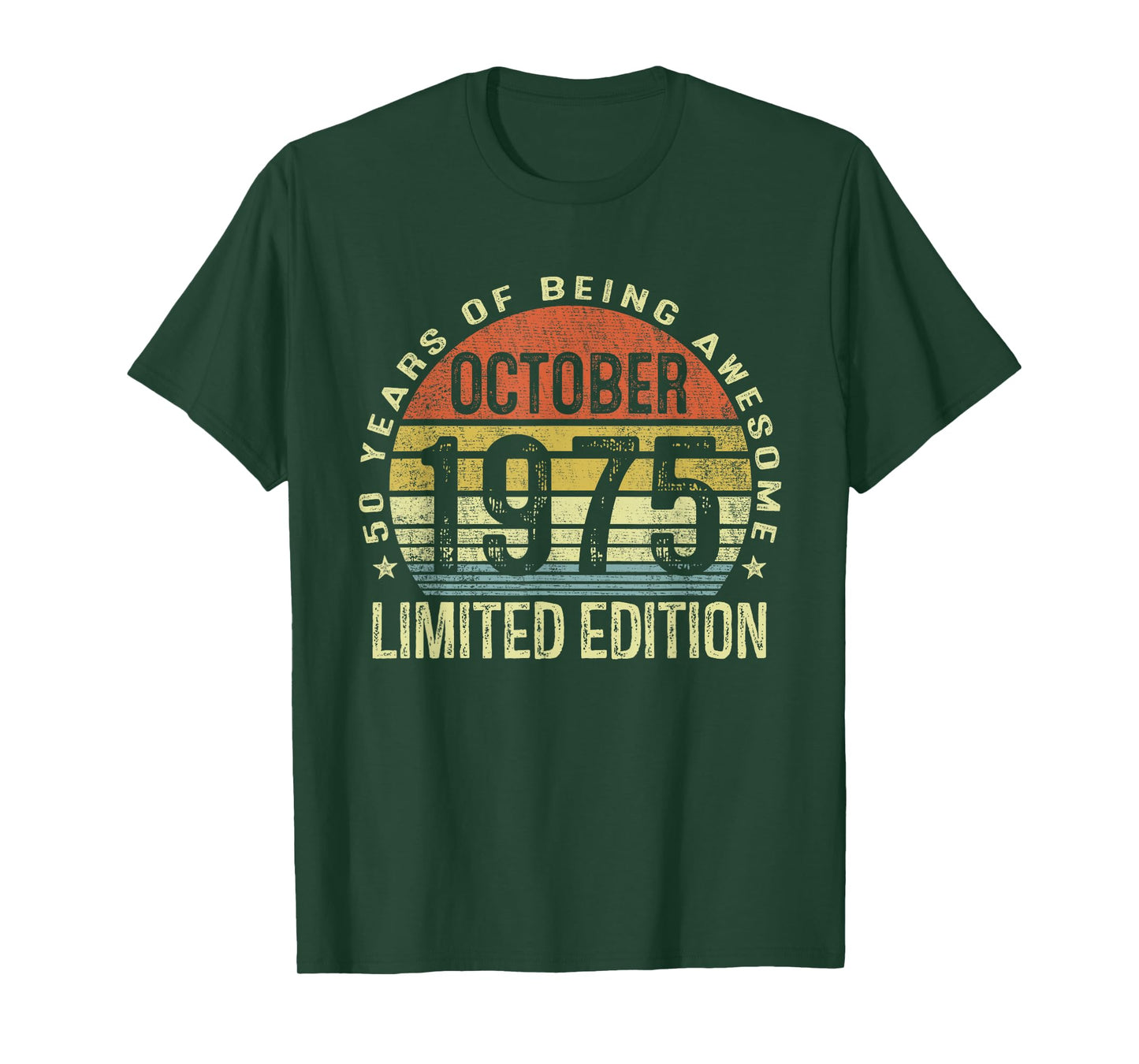 October 1975 50th Birthday Gifts for Men Women 50 Year Old T-Shirt