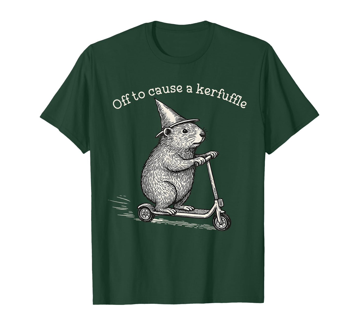 Whimsical Capy Wizard Off to Cause A Kerfuffle Meme Capybara T-Shirt