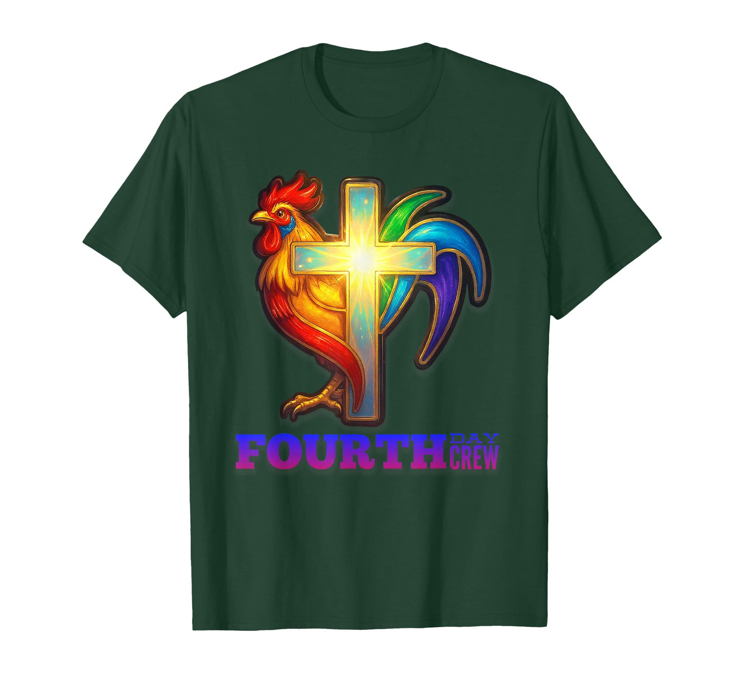 DeColores Cursillo Rainbow Rooster Catholic T-Shirt