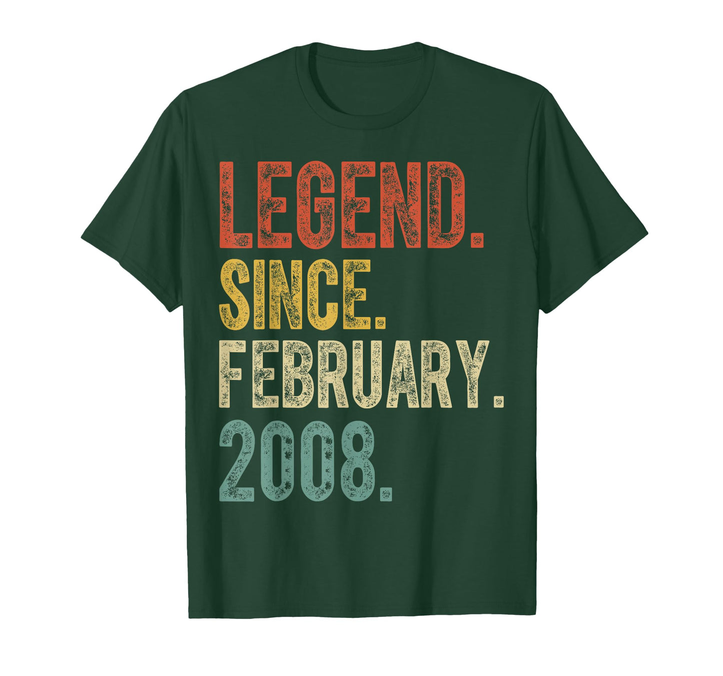 Retro 18 Years Old Legend Since February 2008 18th Birthday T-Shirt