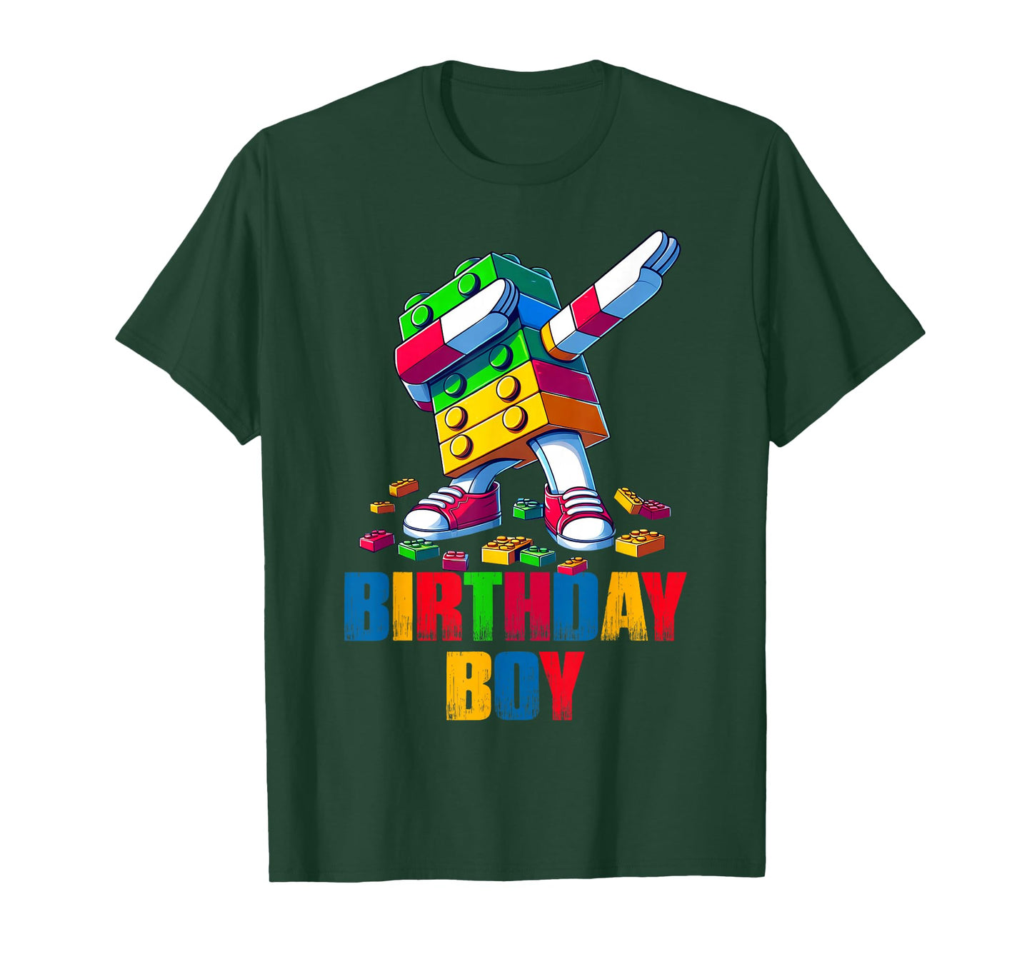 Birthday Boy Dabbing Master Builder Blocks Bricks B Day T-Shirt