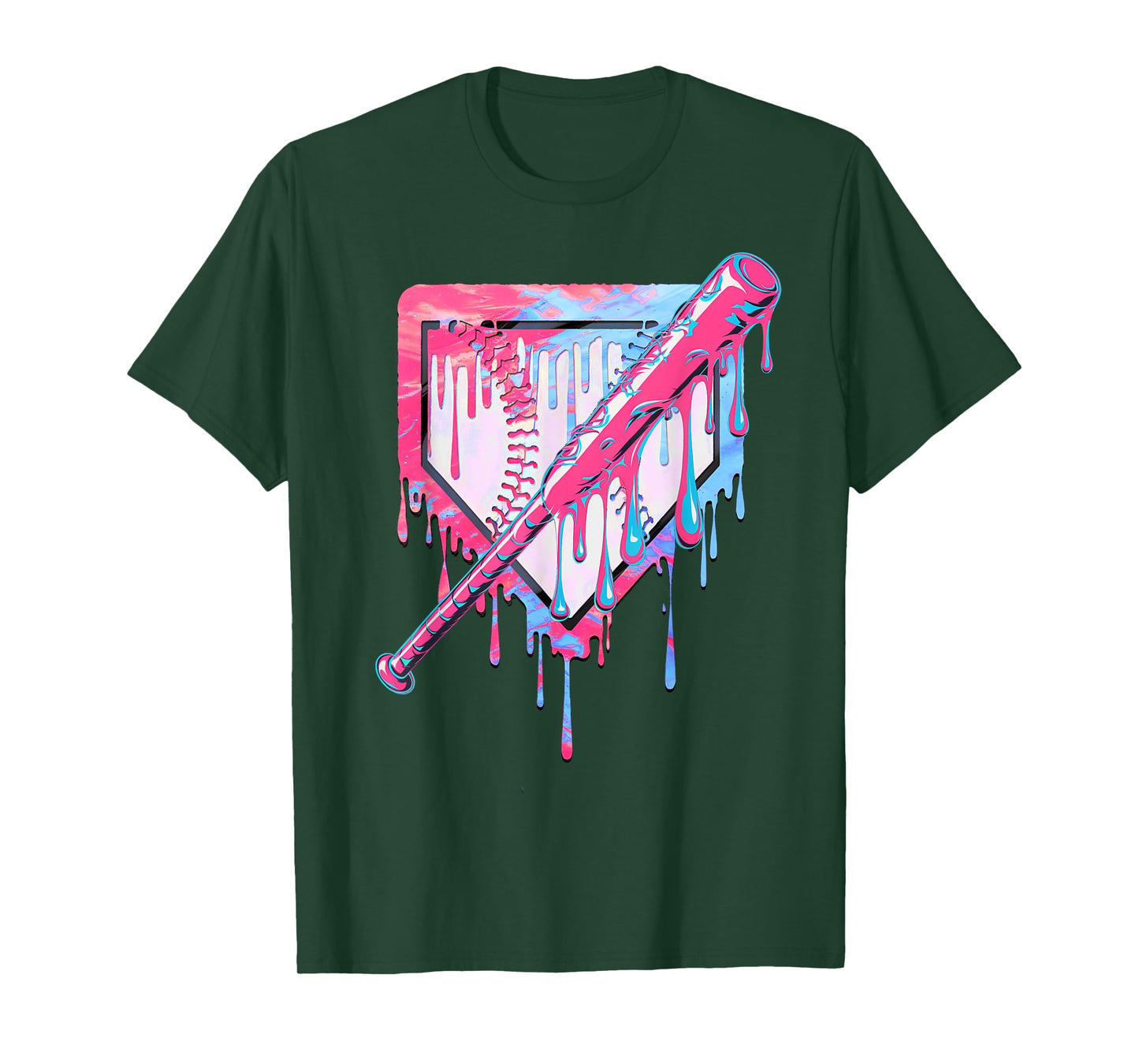 Baseball Dripping Ice Cream Drip Youth Boys Baseball T-Shirt