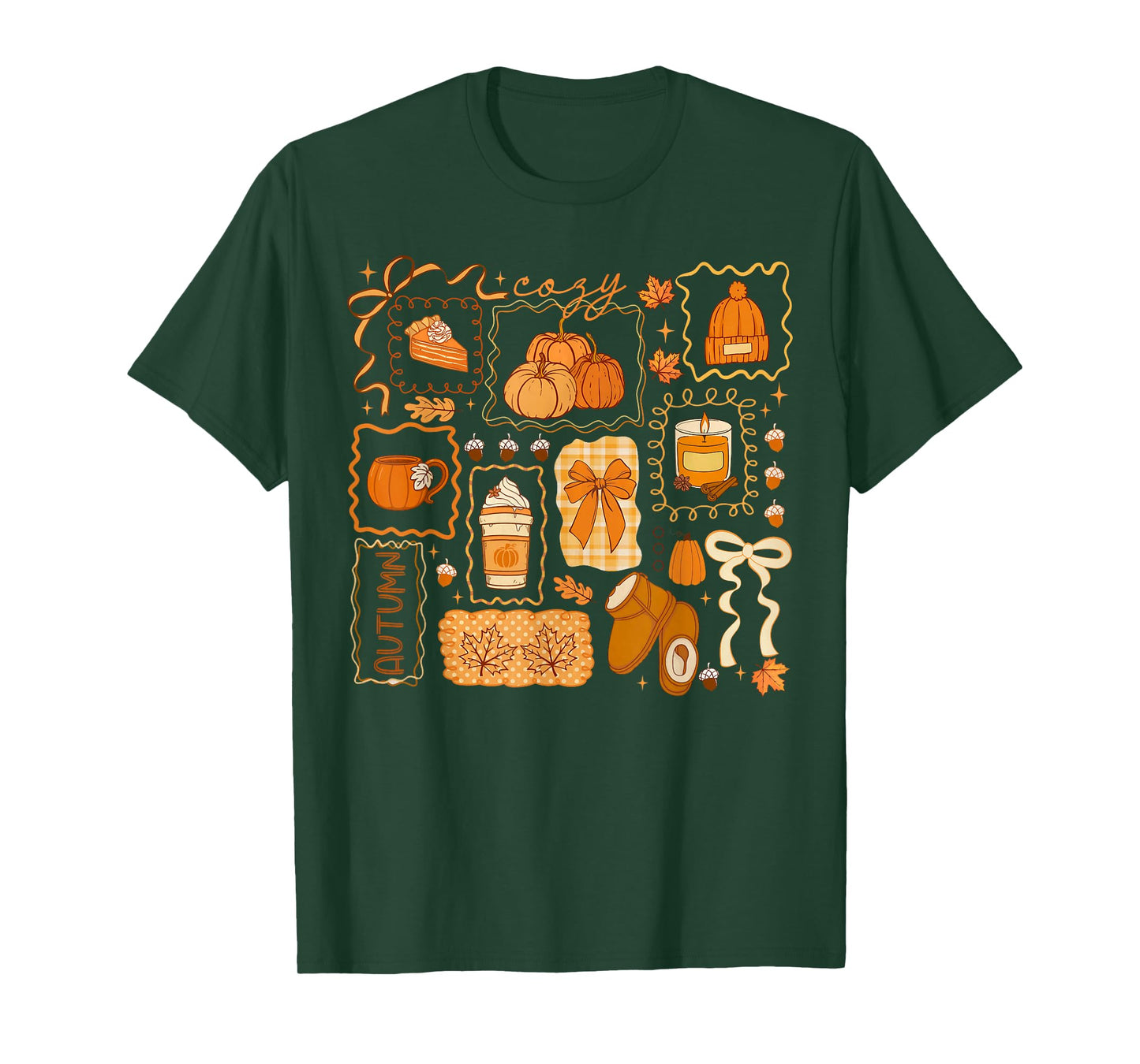 Cozy Season Pumpkin Thanksgiving Autumn Fall Y'all Leaves T-Shirt