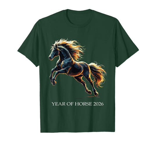 Year of The Horse 2026 Chinese Fire New Year NYE T-Shirt