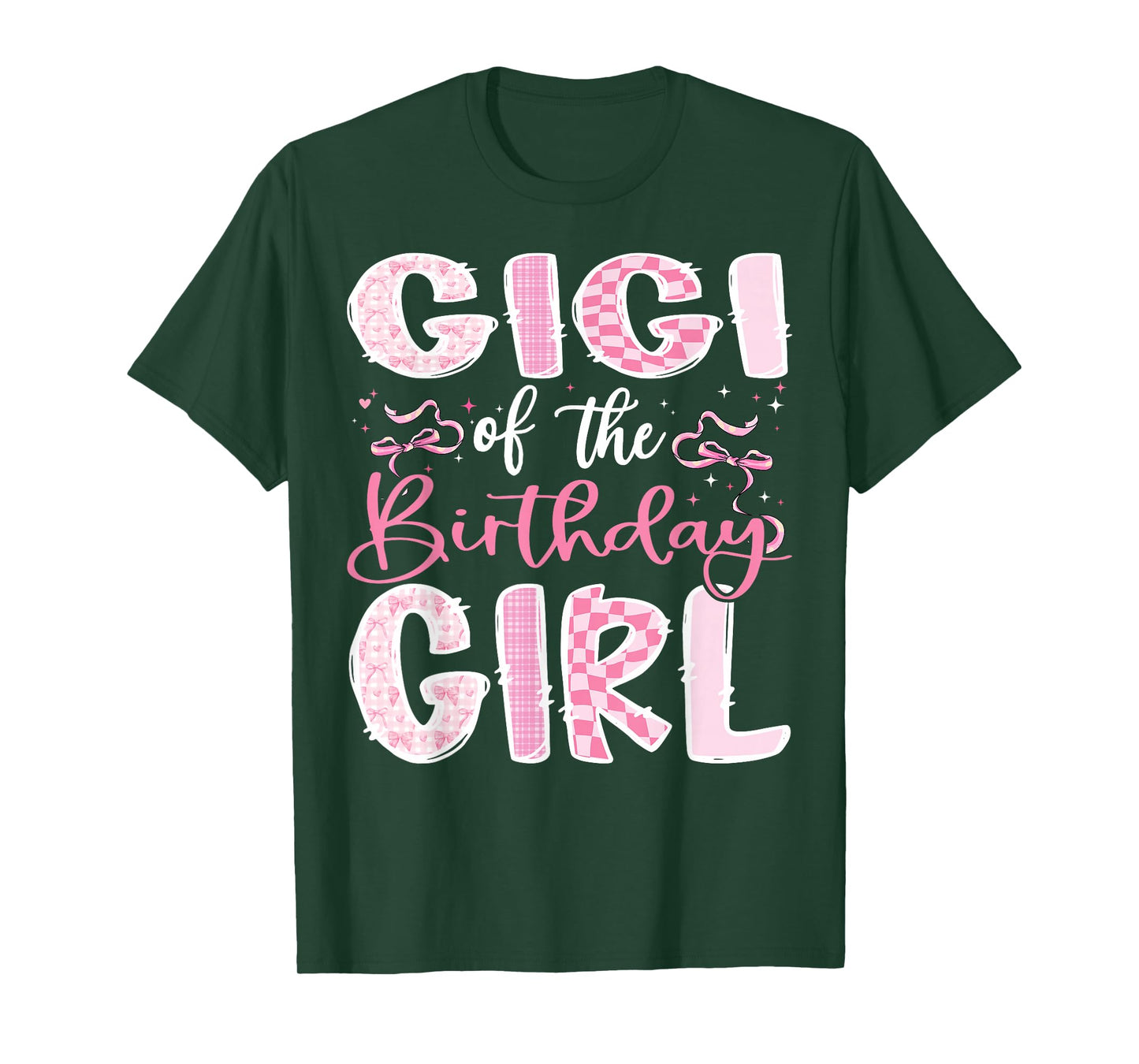 Gigi of The Birthday Girl Pink Coquette Bow Family T-Shirt