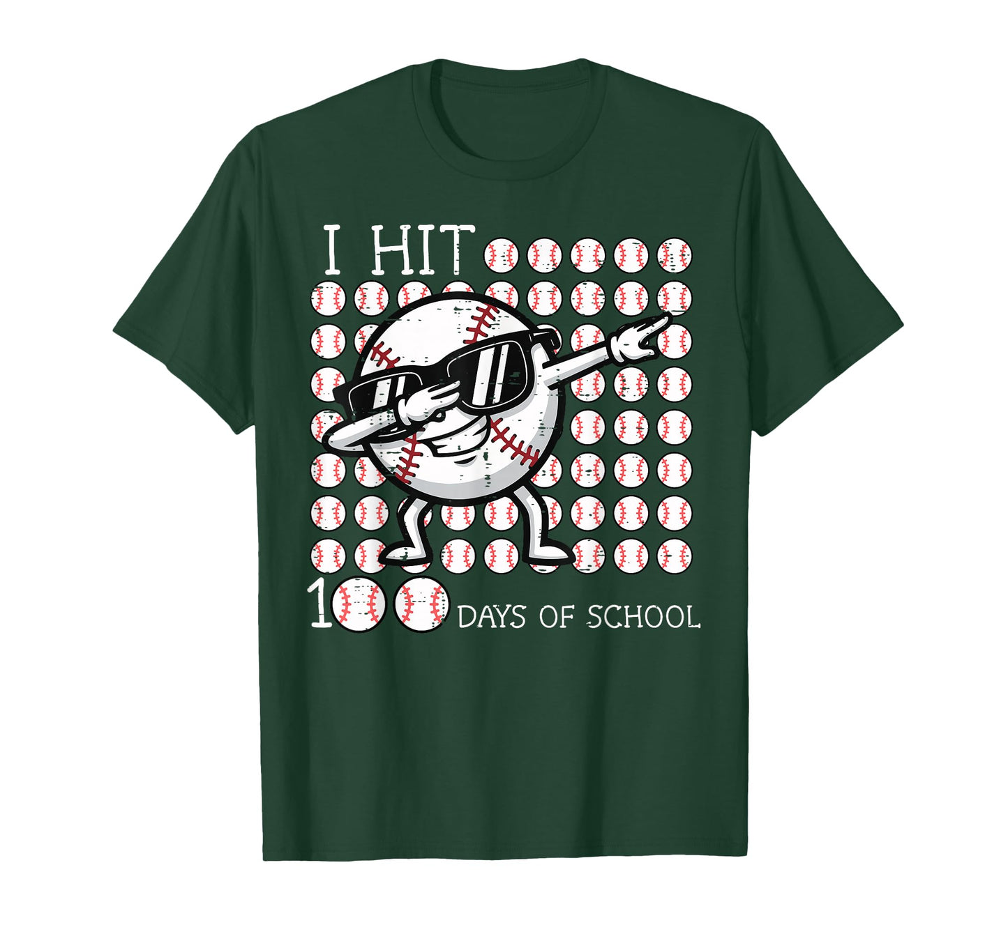 I Hit 100 Days of School Dabbing Baseball 100th Day Boy Kids T-Shirt