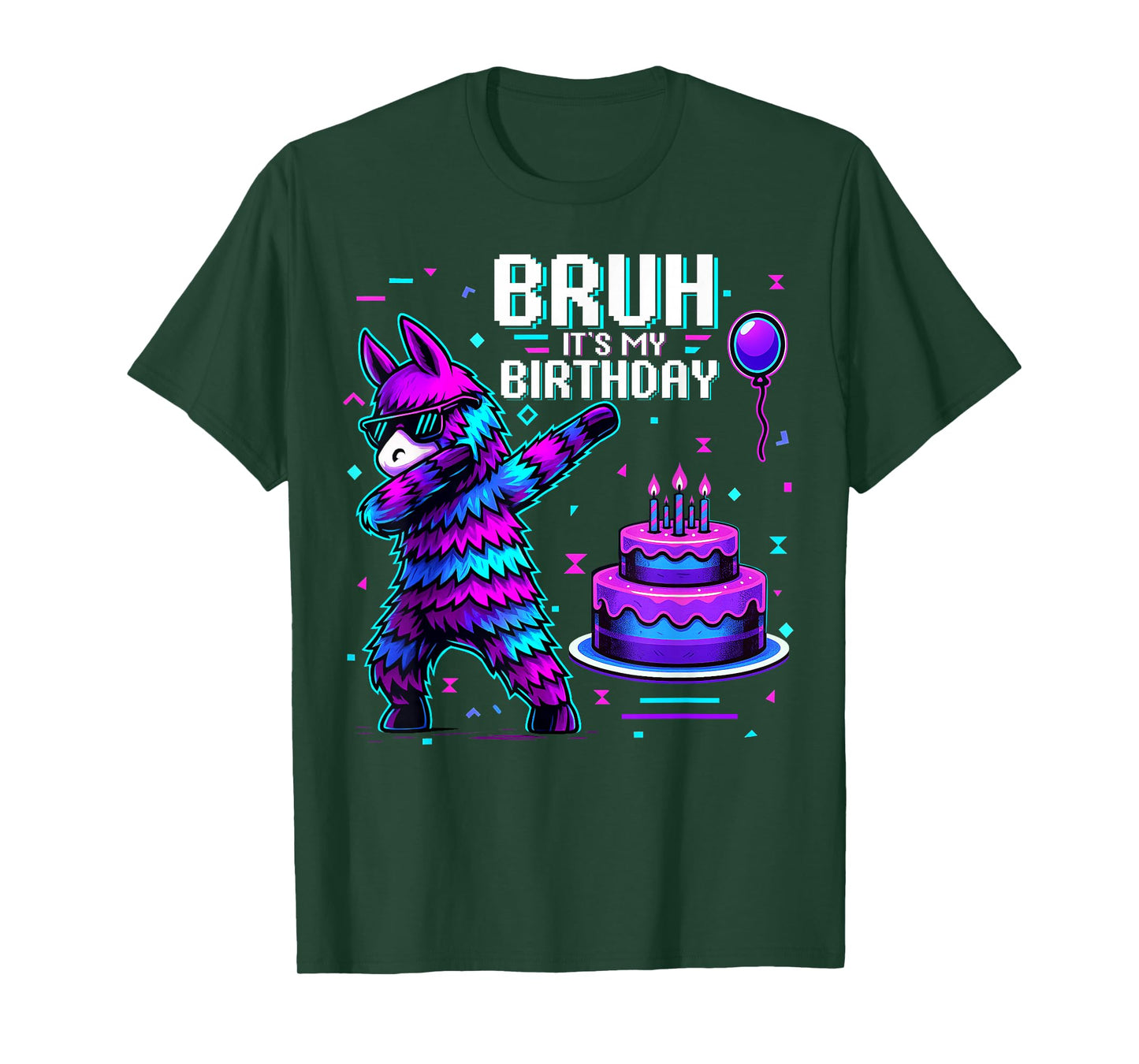 Bruh Its My Birthday Llama Pinata Boy Girl Family Party Bday T-Shirt