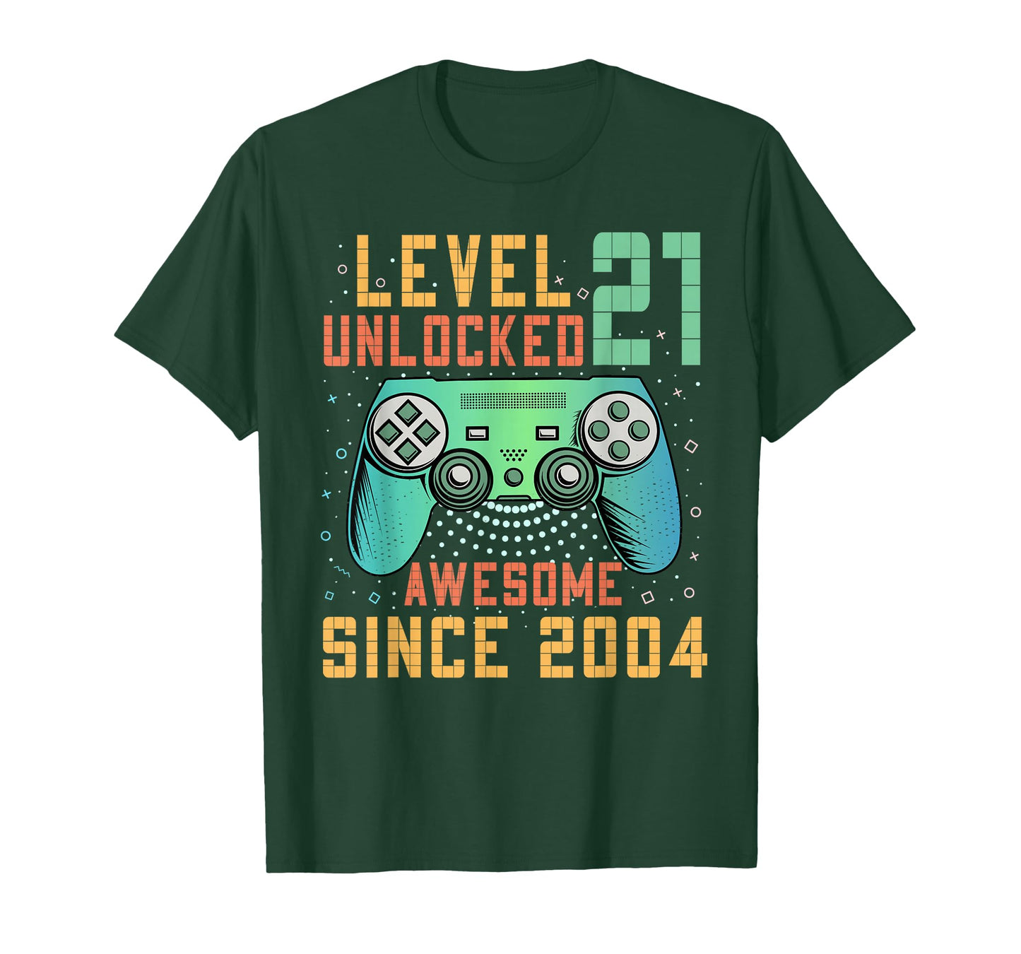 Level 21 Unlocked 21st Birthday 21 Year Old Man Gifts Gaming T-Shirt