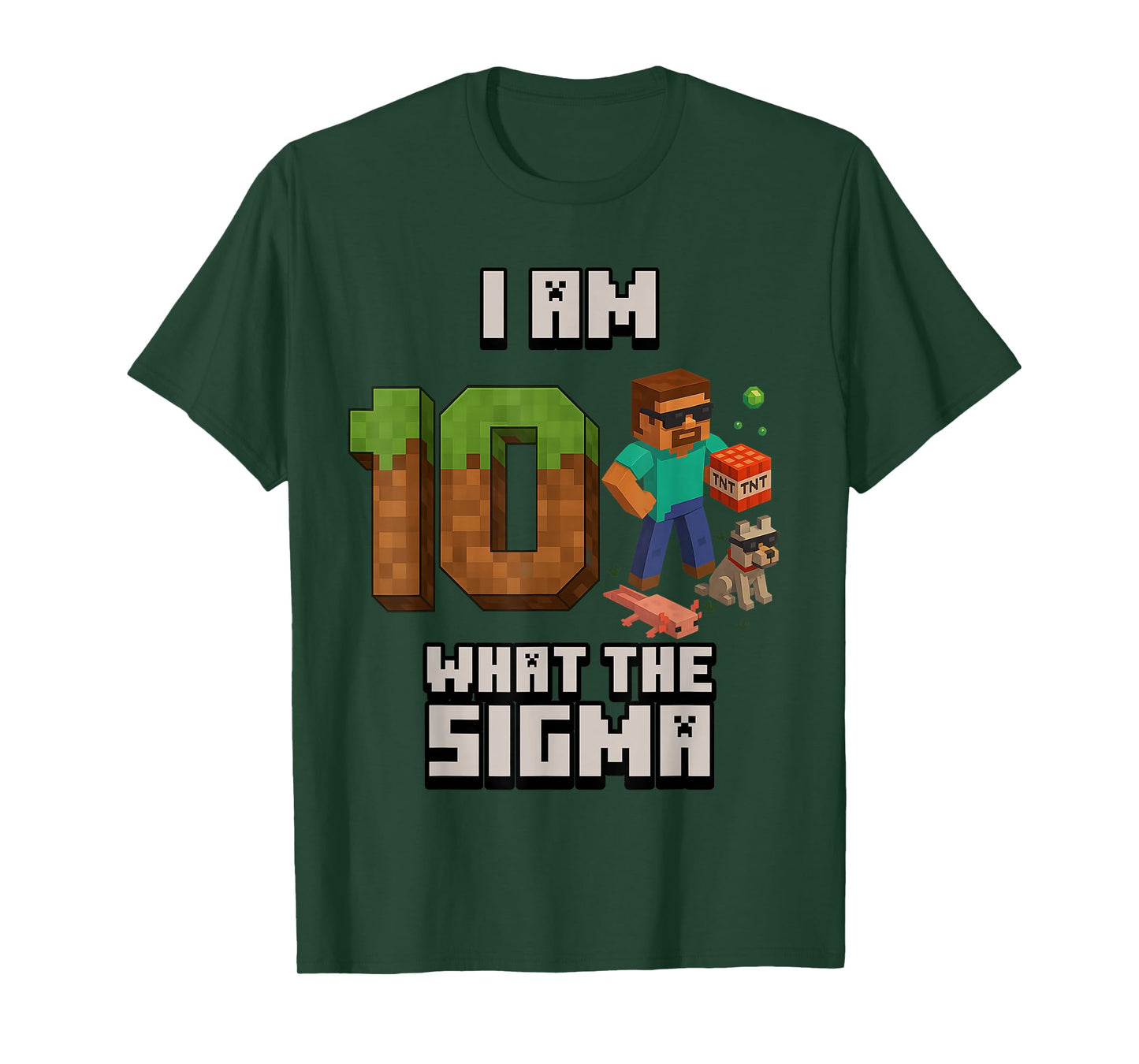 10th Birthday What The Sigma Pixel 10 Bday Gamer Boys Kids T-Shirt