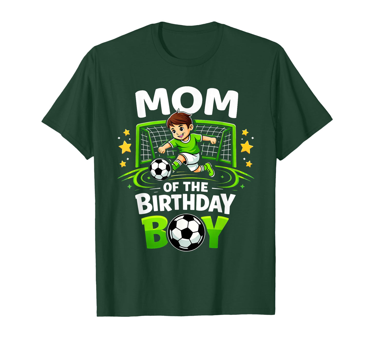 Mom of The Birthday Boy Soccer Player Funny Soccer Mom T-Shirt