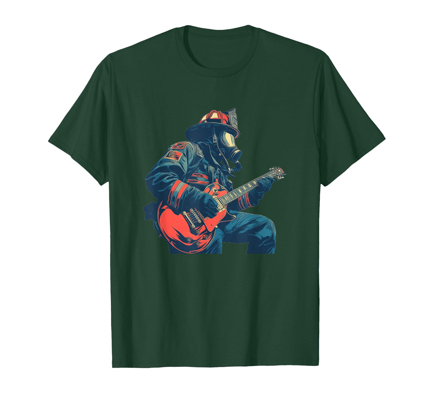 Amazing Firefighter with Electric Guitar Costume T-Shirt