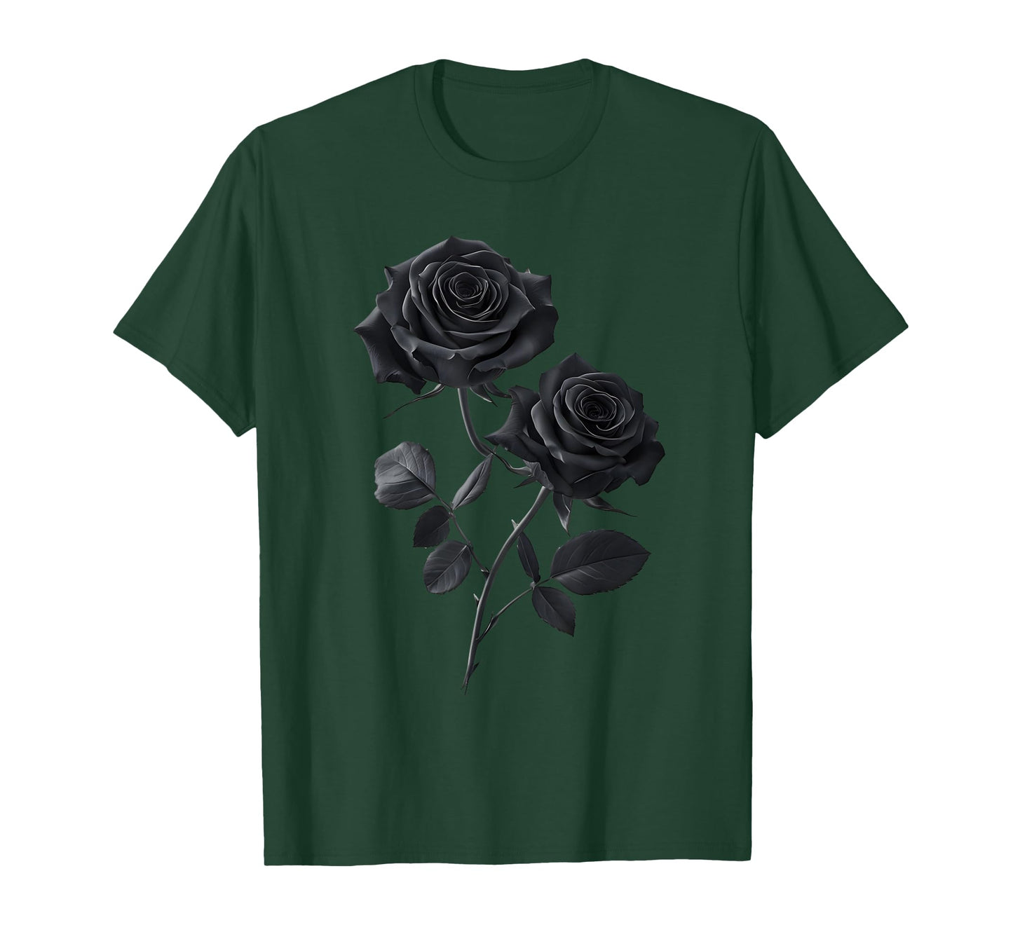Beautiful Black Roses Flower Couple T-Shirt
