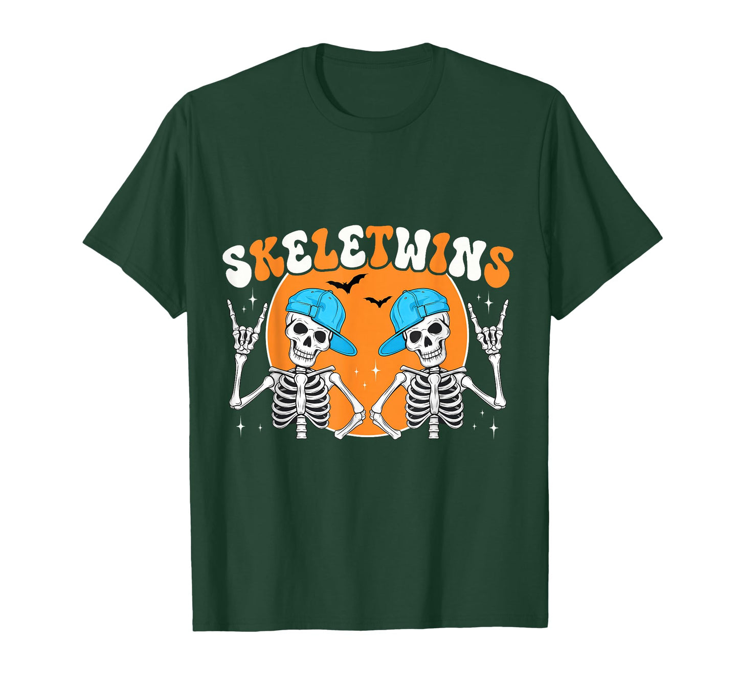Skeletwins Halloween Twins Skeletons Hat Men Boys Costume T-Shirt