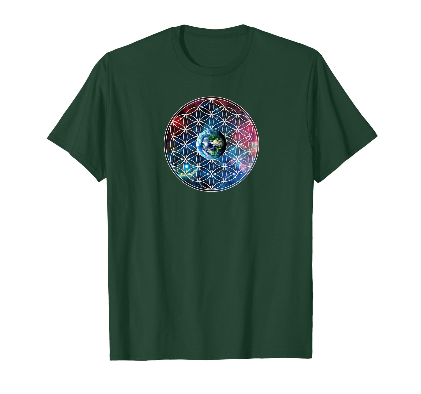 Earth with flower of life, sacred geometry, Yoga T-shirt T-Shirt